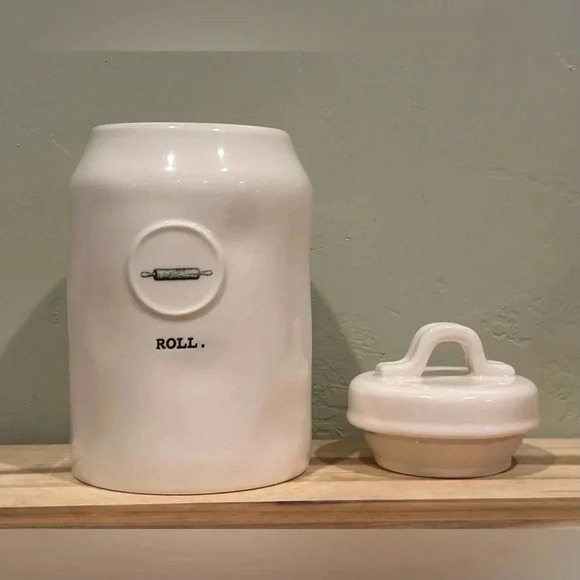 Rae Dunn Ceramic ROLL Canister with lid. Rae Dunn artisans collection. NWTS - Picture 5 of 9